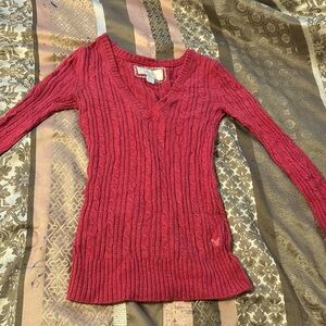 American Eagle Outfitters Pink Cable Knit Sweater